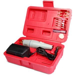 mini PCB drill machine kit with carry case, collets and drill bits