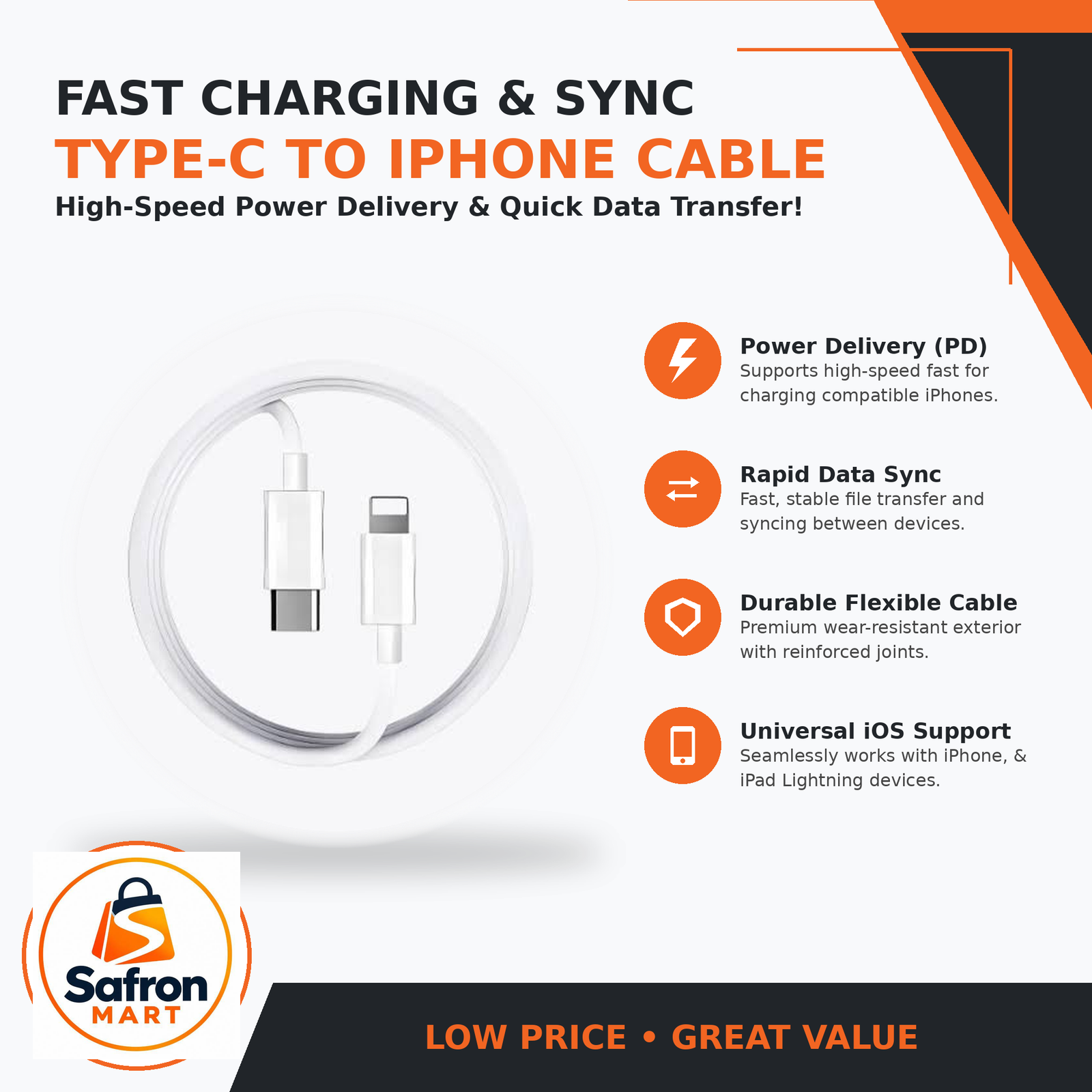 Type C to iPhone cable